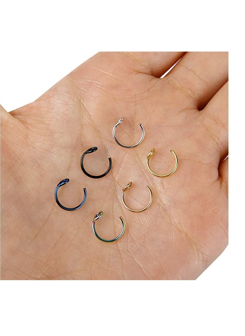 SYOSI - Non Piercing Fake Piercings Face Nose Ring Hoop, Nose Piercing Hoop Stainless Steel Non Piercing Nose Rings Hoop Jewelry for Women Men Body Jewelry, Gift for Women Girls Teen-girls Men - Image 1