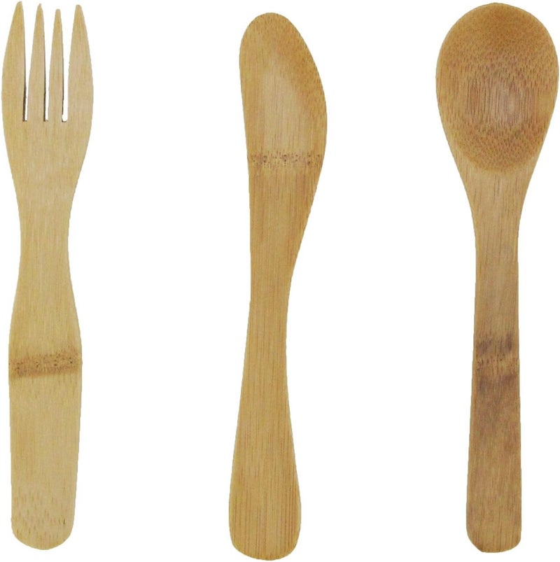 BambooMN BambooMN Organic Reusable Camping Bamboo Utensil Set Spoon Fork and Knife  6 sets - Image 1