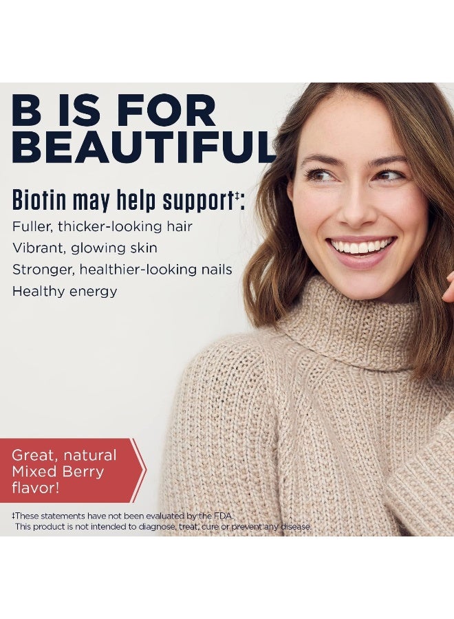 KAL Ultra Biotin Drop Ins Hair, Skin & Nails Formula Mixed Berry Flavor 10,000 mcg - Image 3