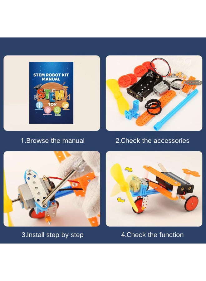 McDou Children's STEM robot kit, 6-in-1 robot assembly science experiment set, electric motor engineering toy, ideal gift for boys and girls, STEM learning and education kit for children aged 6-15 - Image 3