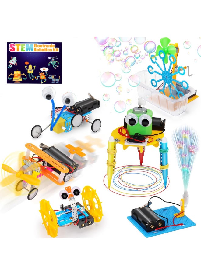 McDou Children's STEM robot kit, 6-in-1 robot assembly science experiment set, electric motor engineering toy, ideal gift for boys and girls, STEM learning and education kit for children aged 6-15 - Image 1
