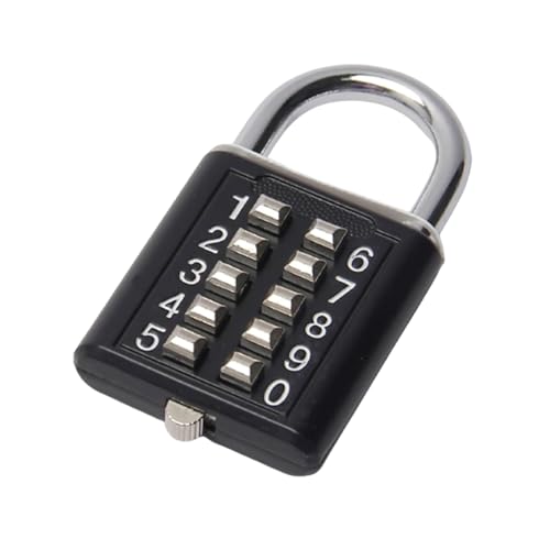 MroMax 5-Digit Fixed Code Combination Padlock, 1-Pack Push Button Lock with Pre-Set Random Password (Non-Resettable), Zinc Alloy Lock for School Locker, Gym, Case, Luggage, Drawer, Toolbox (Red) - Image 1