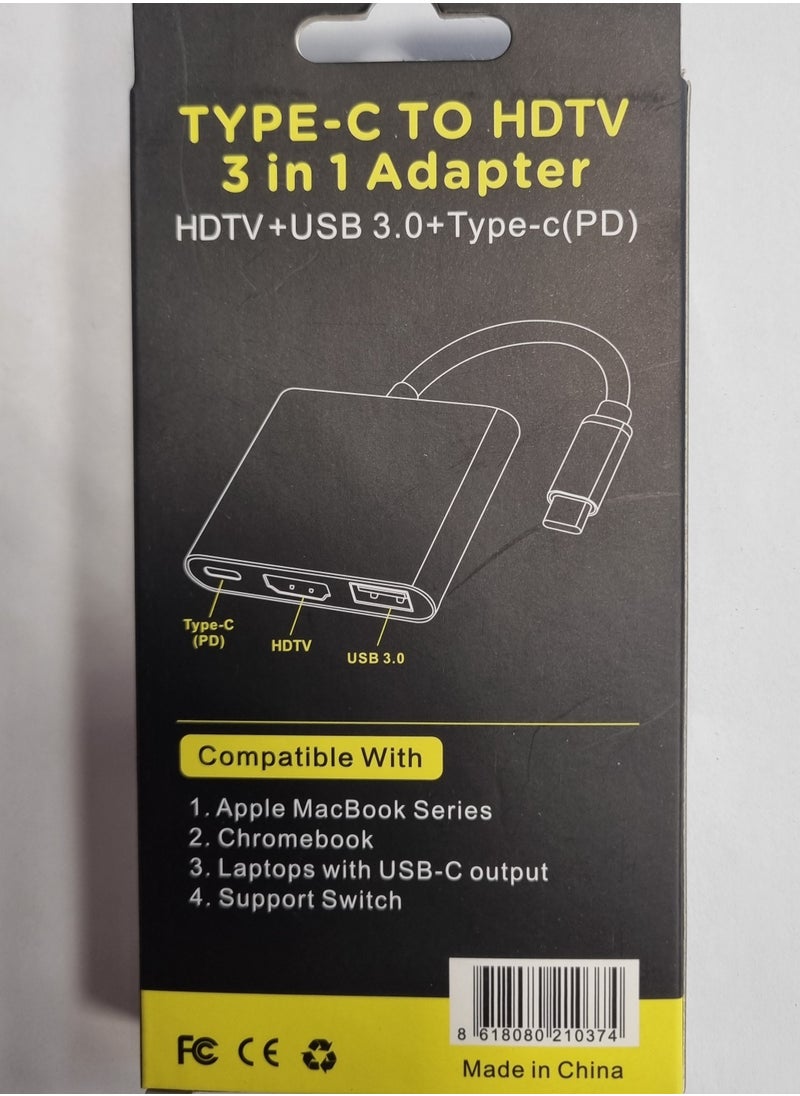 Generic TYPE-C TO HDTV 3 in 1 Adapter (HDTV + USB 3.0 + Type-C PD)  - Image 2