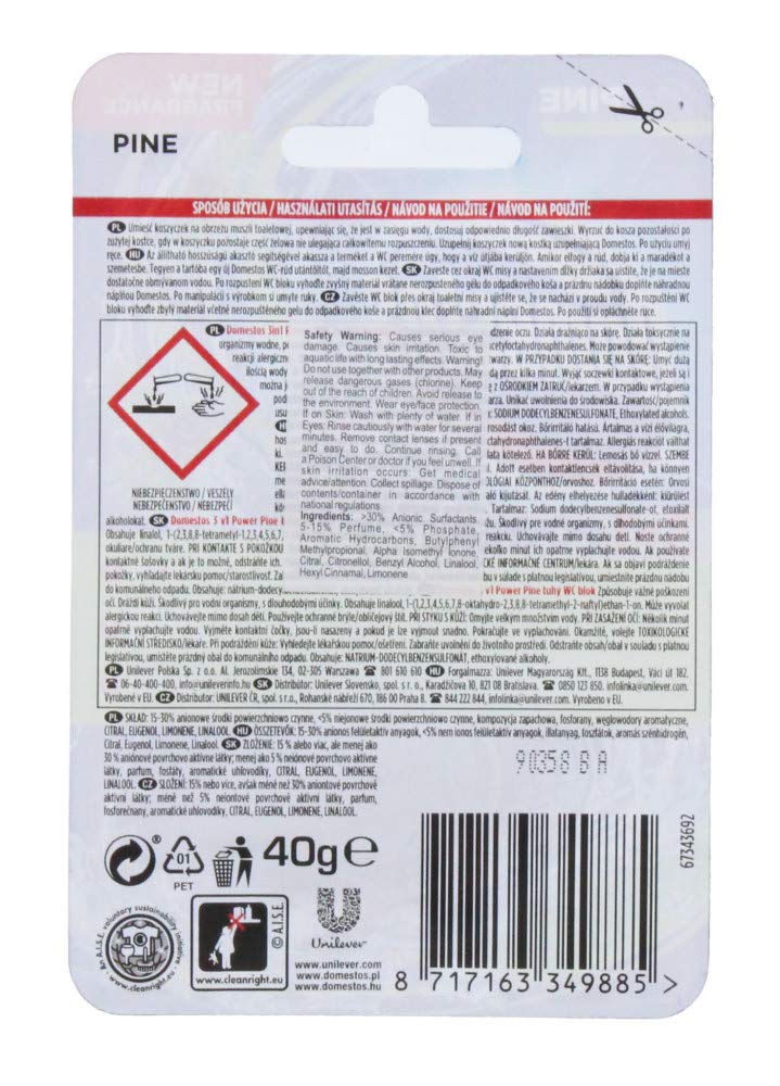 Domestos 3 in 1 Pine Toilet Block 40grams - Image 2