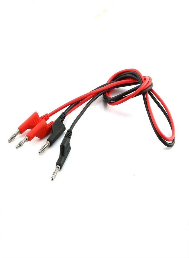 Longdex 2pcs/set 4mm Double Ended Stackable Banana Male Plug 15A Pure Copper Test Lead Cable Multimeter Testing Probe 1m (Black + Red) - Image 2