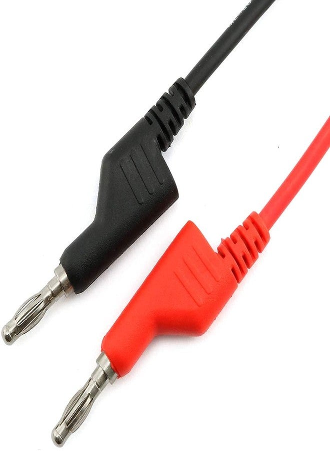Longdex 2pcs/set 4mm Double Ended Stackable Banana Male Plug 15A Pure Copper Test Lead Cable Multimeter Testing Probe 1m (Black + Red) - Image 4