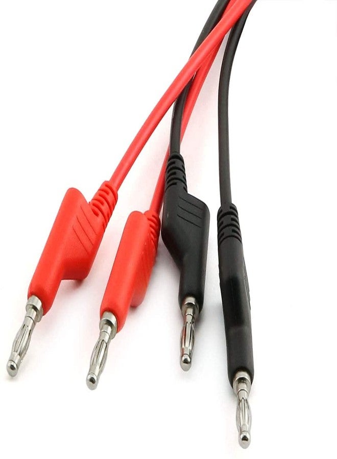 Longdex 2pcs/set 4mm Double Ended Stackable Banana Male Plug 15A Pure Copper Test Lead Cable Multimeter Testing Probe 1m (Black + Red) - Image 3