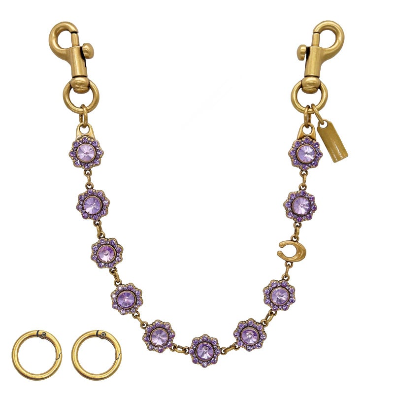 SOPKTA Bag Charms Chainï¼ŒPurse Charmsï¼ŒBag Charm Chain, flower-shaped fashionable women's purse chain -Violets - Image 1