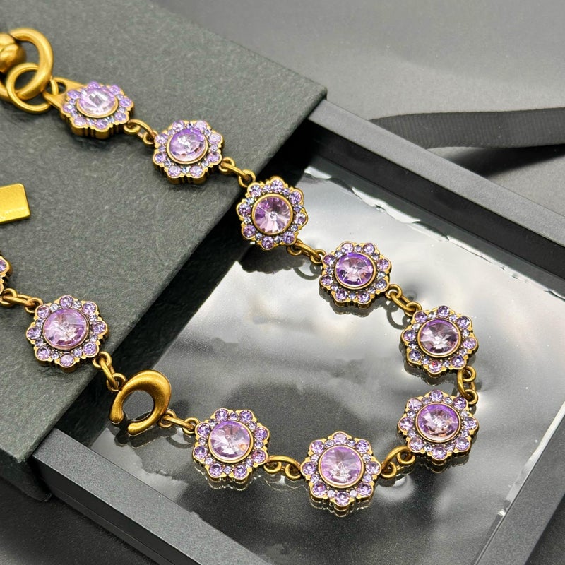 SOPKTA Bag Charms Chainï¼ŒPurse Charmsï¼ŒBag Charm Chain, flower-shaped fashionable women's purse chain -Violets - Image 3