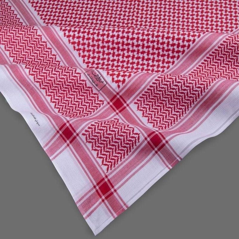 البسام شماغ البسام الختم الأسود إنجليزي أحمر