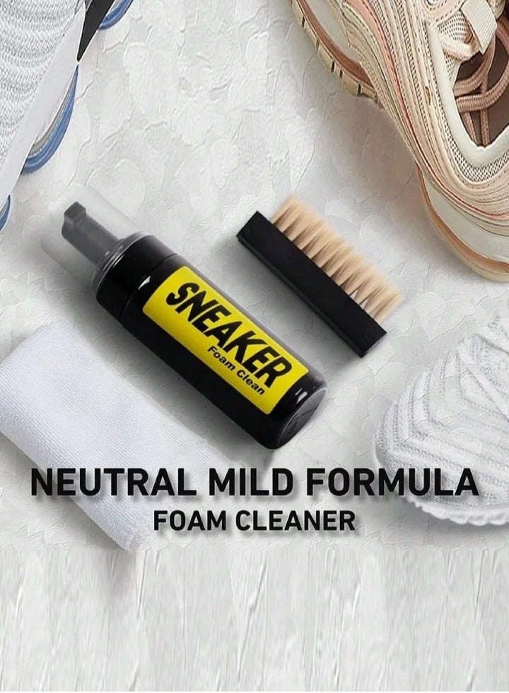 Shoe and Sneaker Cleaner Kit, Easy Detergent for Sneakers Athletic Shoes - Water-Free Foam Sneaker Cleaner with Shoe Brush and Shoe Cloth Easy, Gentle Rub Design | 3 in 1 Stain Remover Spray Removes Dirt, Grime and Grass  - Image 3