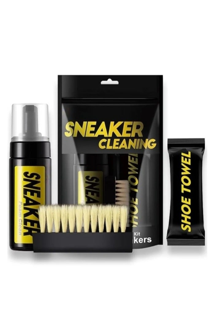 Shoe and Sneaker Cleaner Kit, Easy Detergent for Sneakers Athletic Shoes - Water-Free Foam Sneaker Cleaner with Shoe Brush and Shoe Cloth Easy, Gentle Rub Design | 3 in 1 Stain Remover Spray Removes Dirt, Grime and Grass  - Image 1