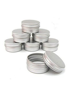CTKcom 1Ounce Metal Tins Screw Top Flat Aluminum Silver Slide Round Tin Containers For Lip Balmcraftscosmeticcandlestravel Storage Kit (Pack Of 10)  - Image 1