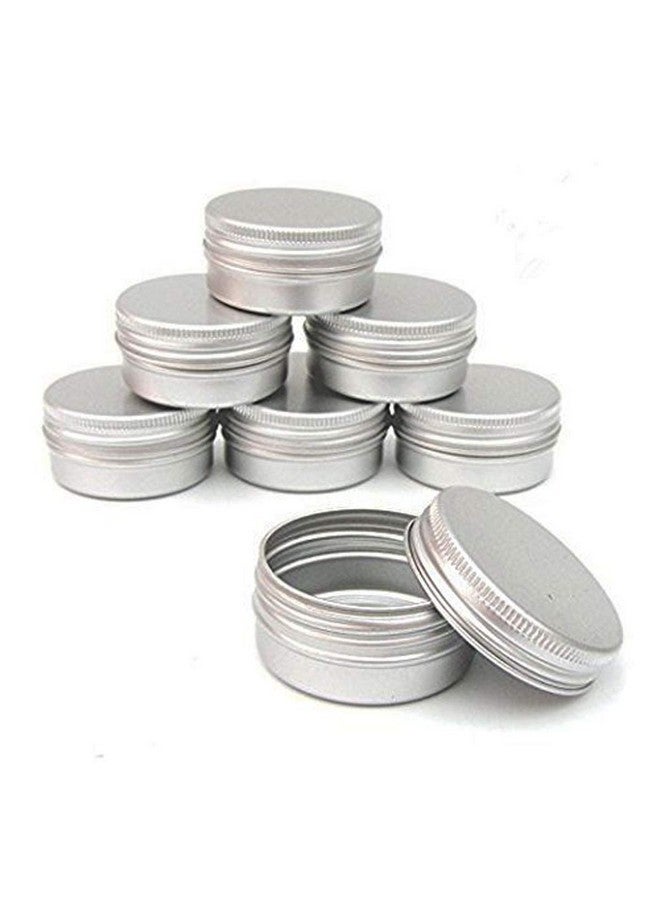 CTKcom 1Ounce Metal Tins Screw Top Flat Aluminum Silver Slide Round Tin Containers For Lip Balmcraftscosmeticcandlestravel Storage Kit (Pack Of 10) - Image 1