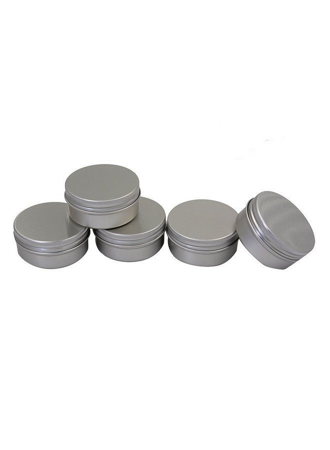 CTKcom 1Ounce Metal Tins Screw Top Flat Aluminum Silver Slide Round Tin Containers For Lip Balmcraftscosmeticcandlestravel Storage Kit (Pack Of 10) - Image 3
