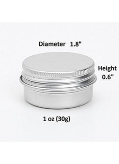 CTKcom 1Ounce Metal Tins Screw Top Flat Aluminum Silver Slide Round Tin Containers For Lip Balmcraftscosmeticcandlestravel Storage Kit (Pack Of 10)  - Image 2