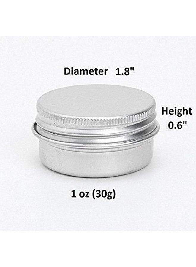 CTKcom 1Ounce Metal Tins Screw Top Flat Aluminum Silver Slide Round Tin Containers For Lip Balmcraftscosmeticcandlestravel Storage Kit (Pack Of 10) - Image 2