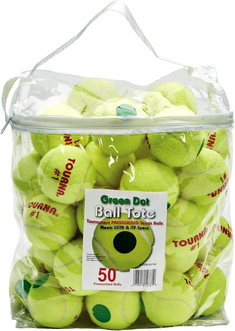 TOURNA Green Dot Low Compression Tennis Balls - Image 1