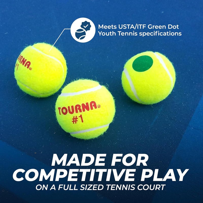 TOURNA Green Dot Low Compression Tennis Balls - Image 3