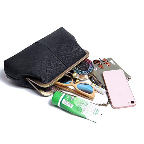Lanpet Women Classical Kiss Lock Clutch with Chain Strap Shoulder Bag Purse Wallet - Image 5