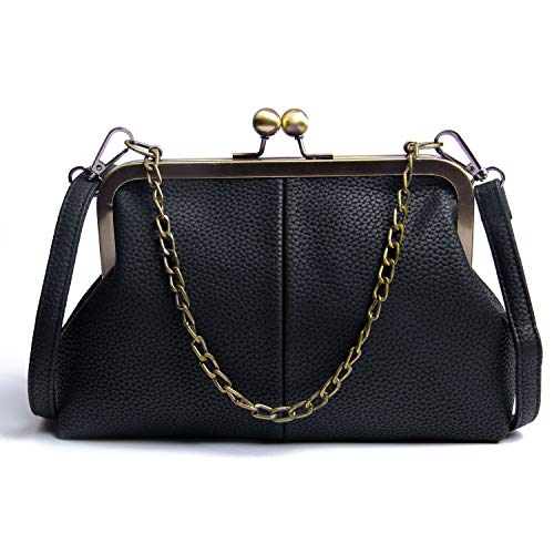 Lanpet Women Classical Kiss Lock Clutch with Chain Strap Shoulder Bag Purse Wallet - Image 1