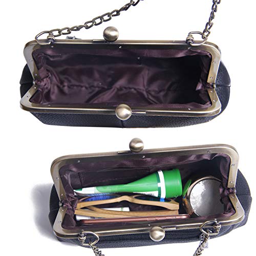 Lanpet Women Classical Kiss Lock Clutch with Chain Strap Shoulder Bag Purse Wallet - Image 4