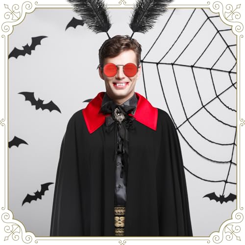 Skicuff 4 Pcs Unisex Mothman Costume Halloween Mothman Cosplay Moth Paw Glove Fingernail Glasses Headband for Adult Women(Classic Style) - Image 4