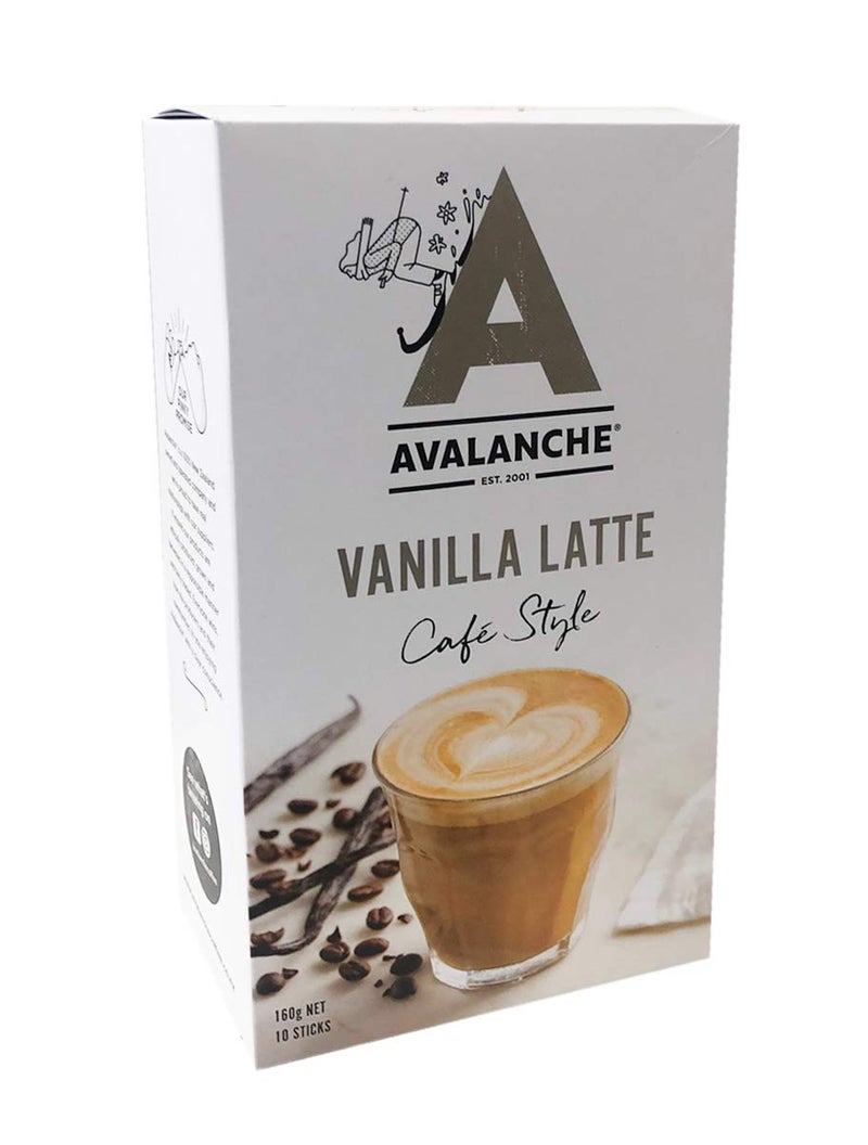 Avalanche Cafe Style Sweet Coffee Box, 10 Sticks (Vanilla Latte) - Image 1