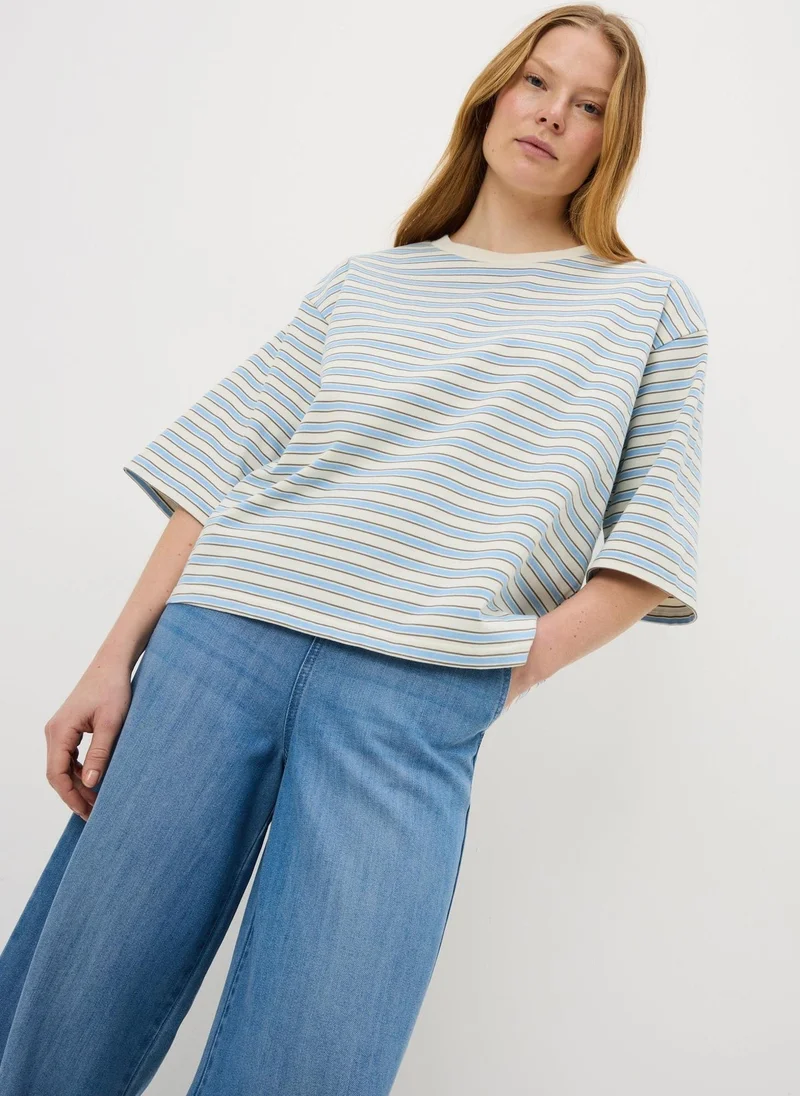 ماتلان Blue Stripe Boxy T-Shirt