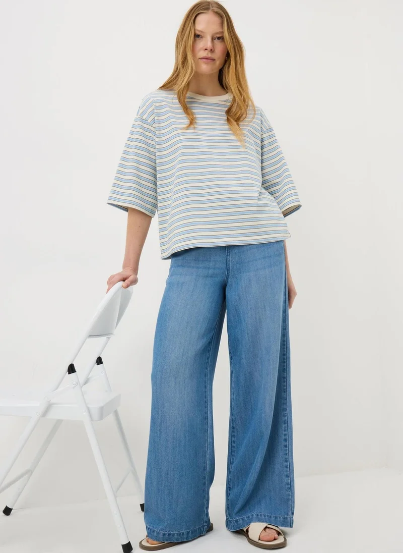 ماتلان Blue Stripe Boxy T-Shirt