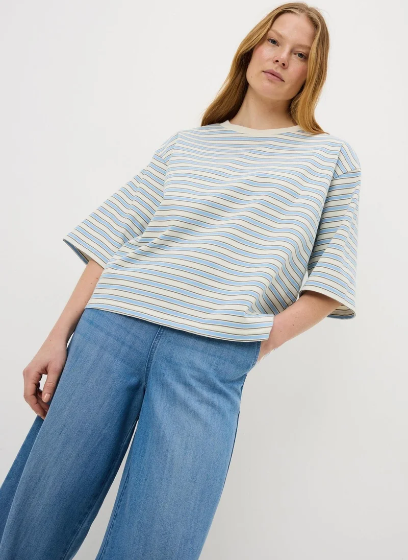 ماتلان Blue Stripe Boxy T-Shirt