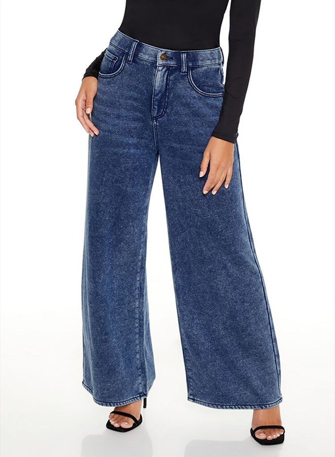 FOREVER 21 Faux Denim French Terry Sweatpants - Image 2