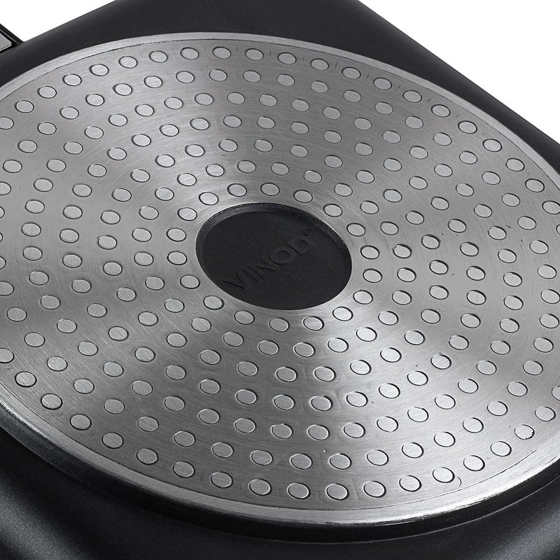 VINOD Vinod Zest Plus Die Cast Aluminium Square Griddle 24 cm 5 mm Thick 3 Layer Coating Silicone Handle Swiss Quality Induction Bottom 1 Year Warranty Black  - Image 5
