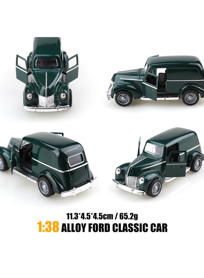 Bag 1:38 Retro Classic Classic Car Pickup Alloy Car Model Simulation Children's Toy Car Cross-border-Color:(bubble Bag) 1: 38 Special Classic Car Green  - Image 1