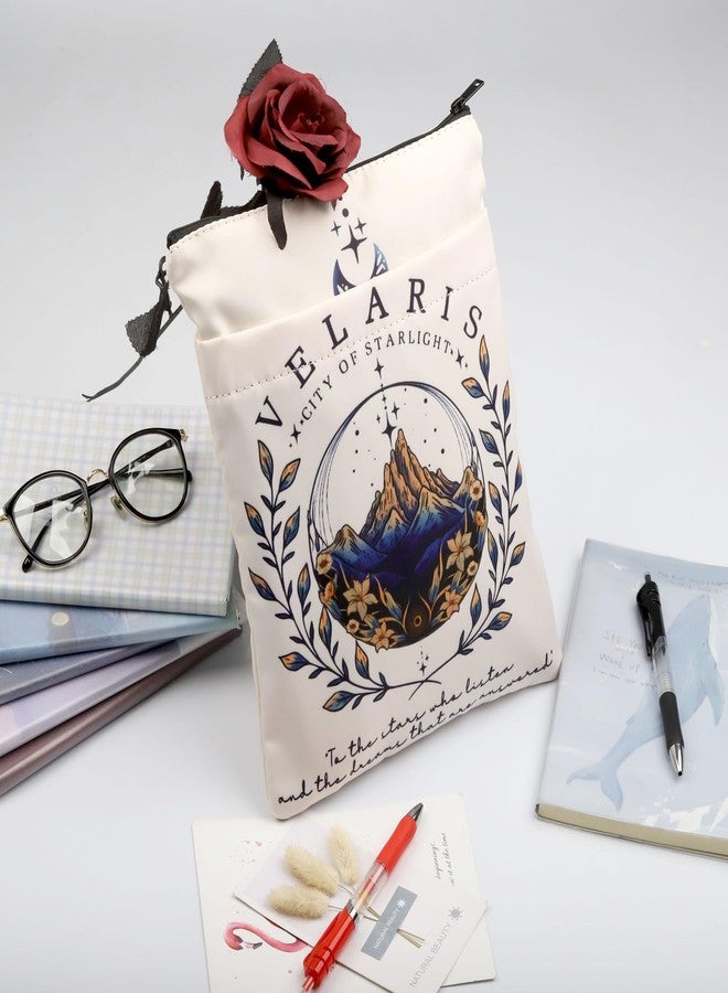 بلوبارك منتجات بلوبارك أكوماف، أغلفة كتب أكوتار، هدية من سارة ج. ماس، أغلفة كتب مدينة النجوم، هدية لمحبي الكتب، غلاف كتاب فيلاريس أبيض من القطن بسحاب - Image 4