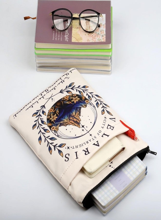 بلوبارك منتجات بلوبارك أكوماف، أغلفة كتب أكوتار، هدية من سارة ج. ماس، أغلفة كتب مدينة النجوم، هدية لمحبي الكتب، غلاف كتاب فيلاريس أبيض من القطن بسحاب - Image 3