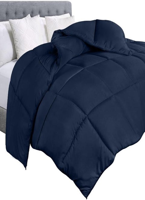 Utopia Bedding Comforter Duvet Insert - Quilted Comforter with Corner Tabs - Box Stitched Down Alternative Comforter (Twin, Navy)