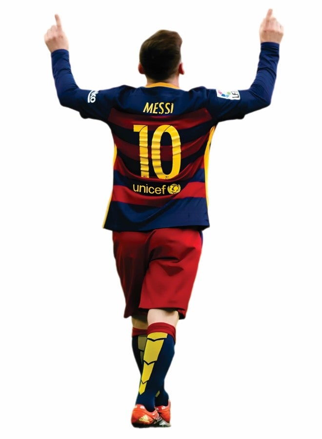 ملصقات الواقع المعزز: ميسي، لاعب كرة القدم، برشلونة، سامبا، تشيلسي، ريال مدريد. ملصقات فينيل مقاومة للماء لأجهزة الكمبيوتر المحمولة وزجاجات المياه، مناسبة للبالغين والأولاد والبنات والمراهقين. المقاس: 4 × 2.25 بوصة (قطعتان). الألوان: أحمر، أزرق، أصفر. - Image 1