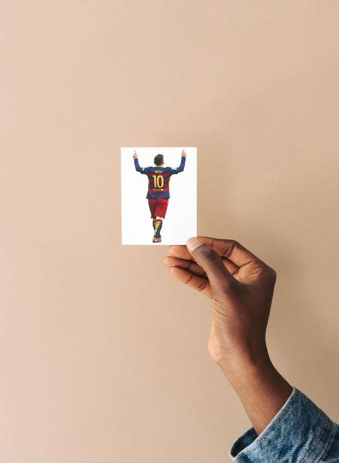 ملصقات الواقع المعزز: ميسي، لاعب كرة القدم، برشلونة، سامبا، تشيلسي، ريال مدريد. ملصقات فينيل مقاومة للماء لأجهزة الكمبيوتر المحمولة وزجاجات المياه، مناسبة للبالغين والأولاد والبنات والمراهقين. المقاس: 4 × 2.25 بوصة (قطعتان). الألوان: أحمر، أزرق، أصفر. - Image 4