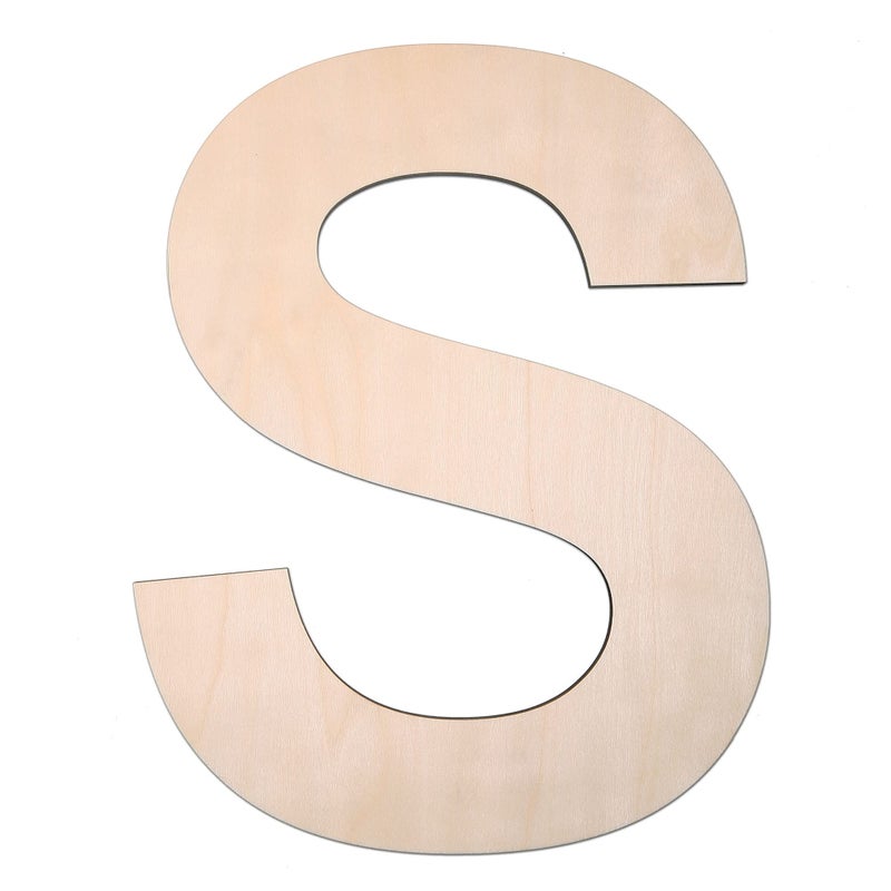 12 Inch Wooden Letter S 14 Inch Thick Large Unfinished Wood Letter for DIY Crafts Home Wall Decor