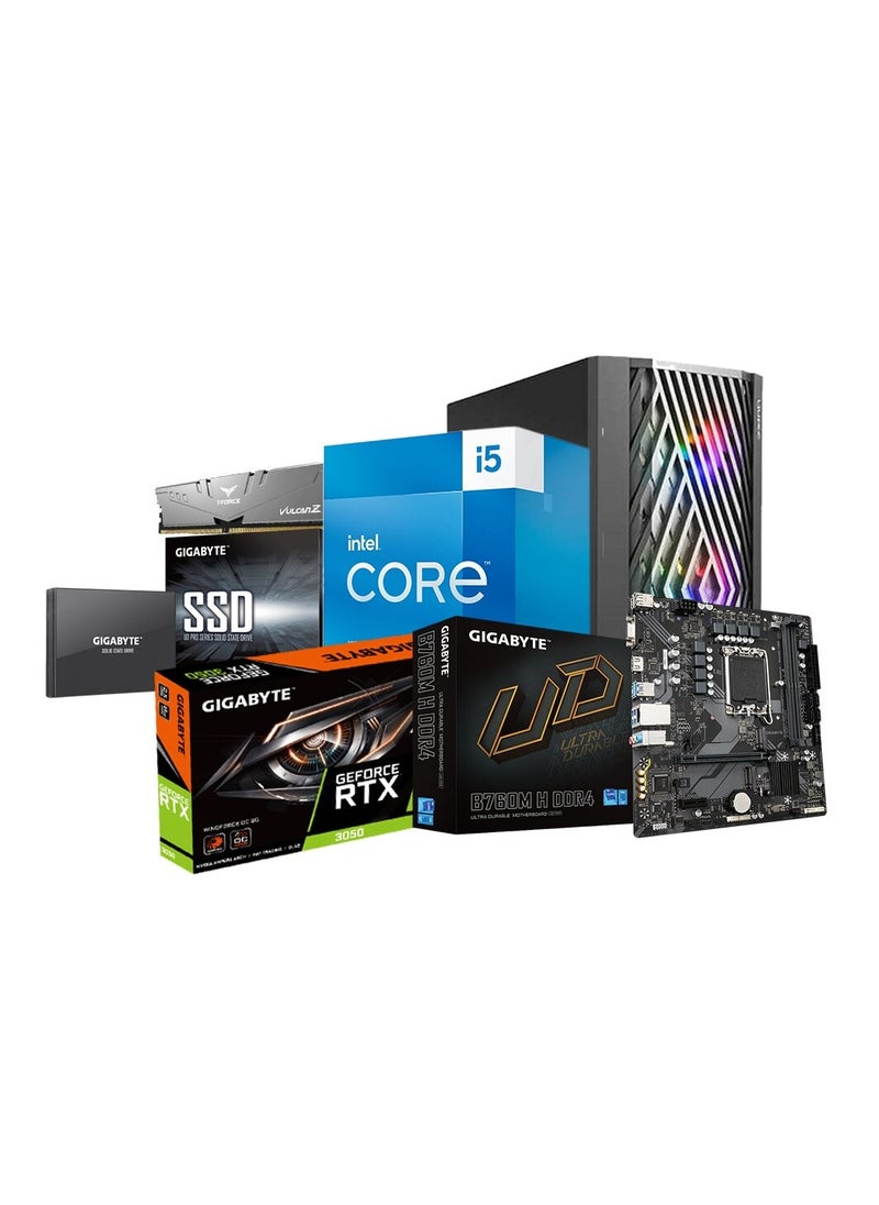 GAMDIAS - INTEL Core I5 13400F + Gigabyte B760M H DDR4 + RAM TEAM VULCAN Z 16G DDR4 – Ready PC NEW YEAR - Image 1