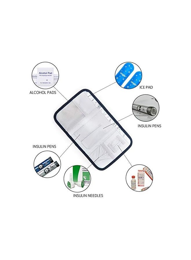 Leng Ke Insulin Cooler Travel Carrying Case, Diabetic Medication Organizer Insulated Cooling Bag with 2 Ice Packs(Black) - Image 3