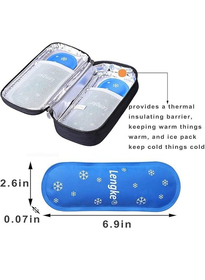 Leng Ke Insulin Cooler Travel Carrying Case, Diabetic Medication Organizer Insulated Cooling Bag with 2 Ice Packs(Black) - Image 5
