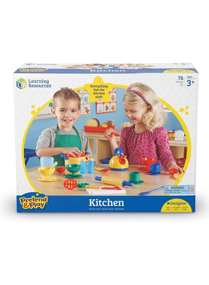 Learning Resources Pretend & Play Great Value Kitchen Set, 73 Pieces - Image 1