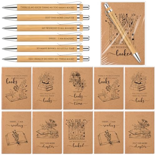 Sayglossy 20 Set Book Club Gifts Bulk for Book Lover Pens with Bookmark Fathers Day Appreciation Gift for Women Bookish Librarian Birthday 6 Styles - Image 1
