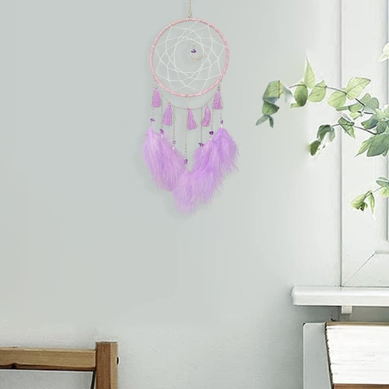 Awlee Dream Catchers Purple Dream Catcher Wall Decor for Bedroom Kids Girls Boys Birthday Gift Handmade Feather Hanging Ornaments - Image 4