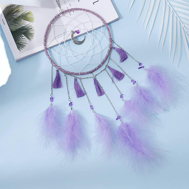 Awlee Dream Catchers Purple Dream Catcher Wall Decor for Bedroom Kids Girls Boys Birthday Gift Handmade Feather Hanging Ornaments - Image 5