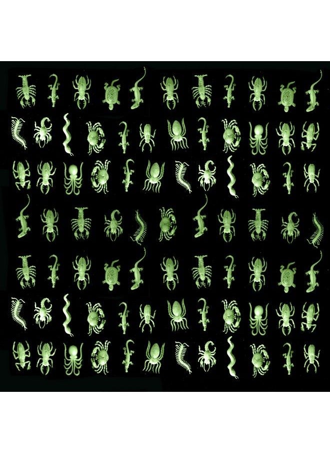 Skeleteen - Glow In The Dark Insects 144 Pieces Party Favor And Prank Toys Assorted Reptiles And Bugs Toys Great For Halloween Birthday Parties Piñatas Prizes And More By Skeleteen - Image 1
