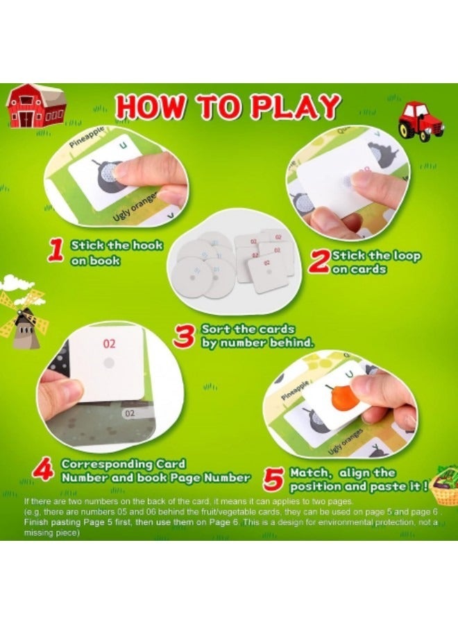 CCOVERY 4-Piece Busy Book for Toddlers 1234 Quiet Book Travel Toys Kids Montessori Toys Airplane Travel Sensory Activity Preschool Learning Activities, Road Trip Games Sticker Quiet Book - Image 4