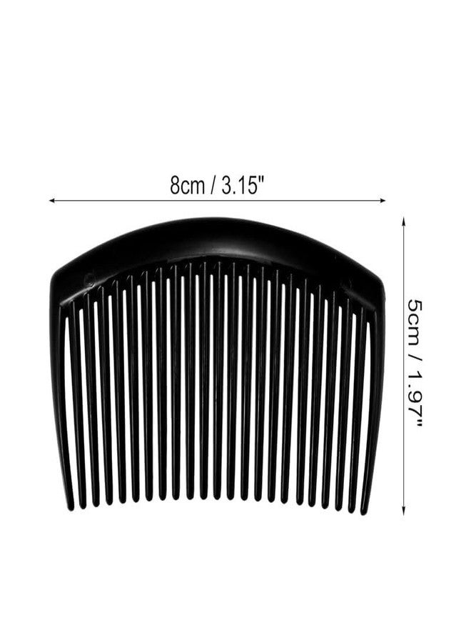 CHIROGRAPHY 4 Pcs Premium Classic Side Clip Hair Comb, Teeth Hair Combs Hair Clip Comb Plastic, Black - Image 3